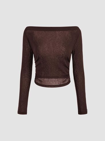 CIDER Oberteile Damen Langarmshirt Durchsichtiges توب قصير سليم صالح التمهيد Ausschnitt Cami Set Figurbetont in Saudi Arabia