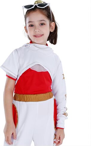 QRT Girls Zombies Costumes,Halloween Nova Costume Kids，Cheerleader Outfits Mesh Top Pant Skirt Dress Hooded Coat in Saudi Arabia