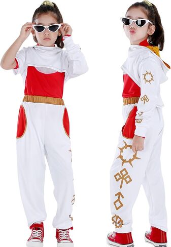QRT Girls Zombies Costumes,Halloween Nova Costume Kids，Cheerleader Outfits Mesh Top Pant Skirt Dress Hooded Coat in Saudi Arabia