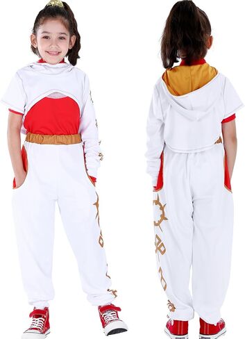 QRT Girls Zombies Costumes,Halloween Nova Costume Kids，Cheerleader Outfits Mesh Top Pant Skirt Dress Hooded Coat in Saudi Arabia