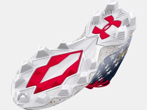 حذاء كرة قدم Under Armour Youth Spotlight Franchise Jr مقاس الولايات المتحدة الأمريكية 1.5 أبيض/أحمر/أزرق in Saudi Arabia