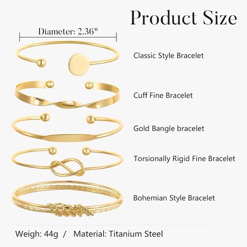Gold Bracelets Set for Women, Stackable Boho Multi-layered Bracelets, Gold Bangle Bracelet, Multi Layer Stackable Cuff Bracelet Set, Trendy Elegance Charms Non Tarnish Minimalist Textured Boho Jewelry in Saudi Arabia