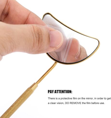 Upgraded Design Lash Mirror for Eyelash Extension Supplies, Large Half Moon Stainless Steel Eyelash Mirror, Dental Mirror for Lash Extensions, Light-weight Eyelash Extension Mirror for Supplies Lashes in Saudi Arabia