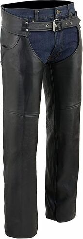 Milwaukee Leather Men's Premium Leather Motorcycle Lined Bikers Riders Chap SH|LKM|MLM - Small-Tall - Small-Tall in Saudi Arabia