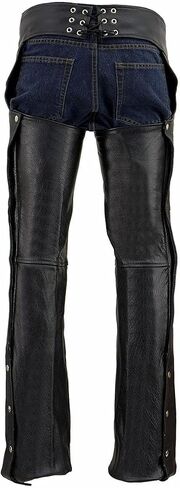 Milwaukee Leather Men's Premium Leather Motorcycle Lined Bikers Riders Chap SH|LKM|MLM - Small-Tall - Small-Tall in Saudi Arabia