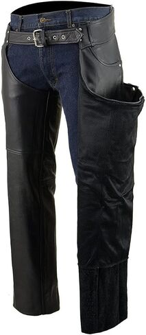 Milwaukee Leather Men's Premium Leather Motorcycle Lined Bikers Riders Chap SH|LKM|MLM - Small-Tall - Small-Tall in Saudi Arabia