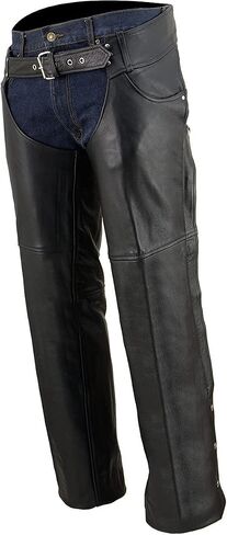 Milwaukee Leather Men's Premium Leather Motorcycle Lined Bikers Riders Chap SH|LKM|MLM - Small-Tall - Small-Tall in Saudi Arabia