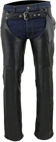 Milwaukee Leather Men's Premium Leather Motorcycle Lined Bikers Riders Chap SH|LKM|MLM - Small-Tall - Small-Tall in Saudi Arabia