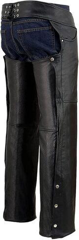 Milwaukee Leather Men's Premium Leather Motorcycle Lined Bikers Riders Chap SH|LKM|MLM - Small-Tall - Small-Tall in Saudi Arabia