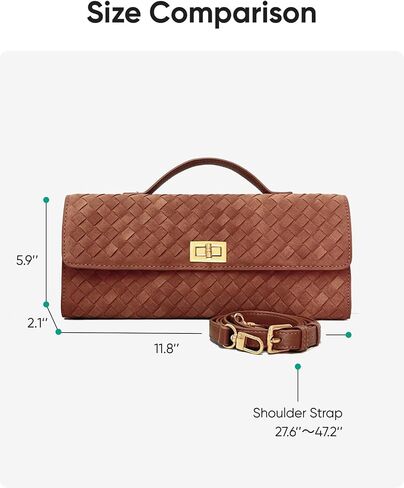 Woven Suede Clutch Purse for Women – Crossbody or Shoulder Evening Bag for Weddings, Parties, Date Nights & Formal Events in Kuwait