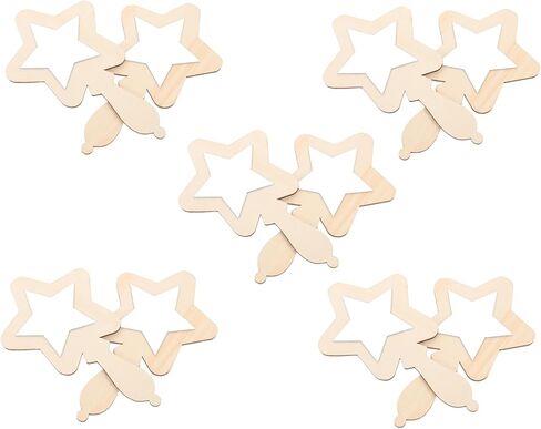 HANABASS 10pcs DIY Unfinished Wood Mirror Kit Small Handheld Mirrors for Boys and Decor Portable Makeup Cosmetic in Saudi Arabia