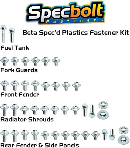 BETA Specific SPECBOLT ZINC SPEC 2 Stroke Race Bolt KIT for RR RX & XTRAINER Motorcycles 125 200 250 300 in Saudi Arabia