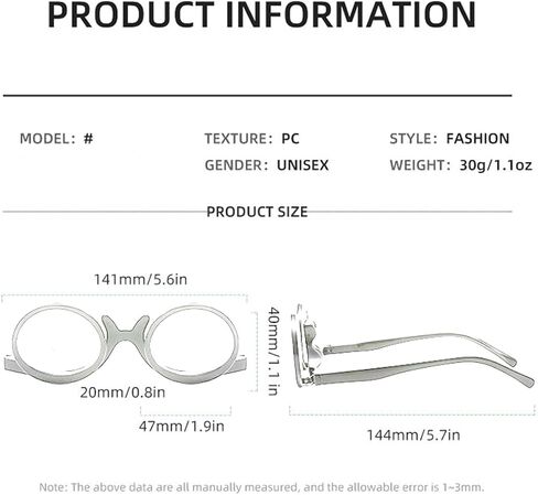 OREUDO Magnifying Makeup Glasses for Women & Men HD Flip Down Lenses for Eyeliner, Mascara, Reading in Saudi Arabia