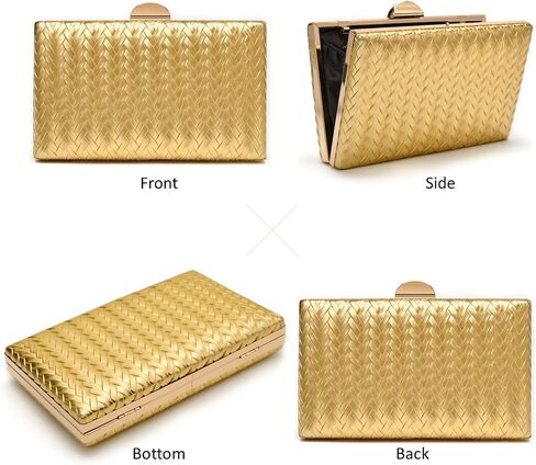 Woven Clutch Purse for Women PU Leather Evening Bag with Detachable Chain for Wedding Party Prom in Saudi Arabia