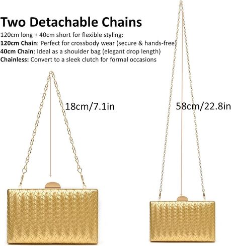 Woven Clutch Purse for Women PU Leather Evening Bag with Detachable Chain for Wedding Party Prom in Saudi Arabia