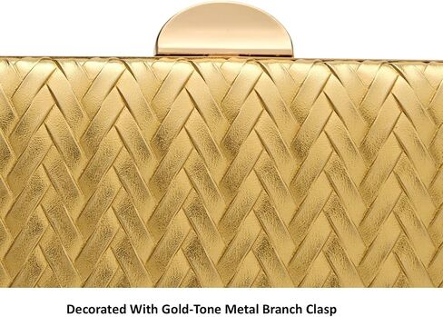 Woven Clutch Purse for Women PU Leather Evening Bag with Detachable Chain for Wedding Party Prom in Saudi Arabia