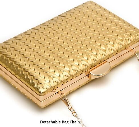 Woven Clutch Purse for Women PU Leather Evening Bag with Detachable Chain for Wedding Party Prom in Saudi Arabia