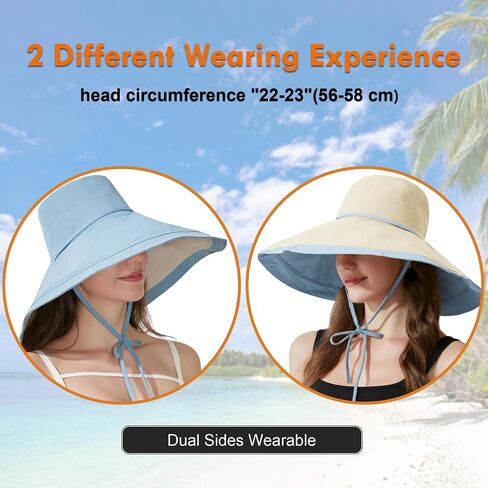 Women Bohemian Reversible Sun Hat Wide Brim Fishing Hats in Saudi Arabia