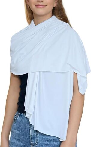 UPF 50+ Sun Protection Beach Wraps and Pashminas for Women Travel Scarf Blanket Outdoor Summer UV White Shawl in Kuwait