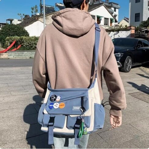 Casual Nylon Crossbody Bag Large Capacity Messenger Bag Shoulder Bag Aesthetic Tote Bag in Saudi Arabia