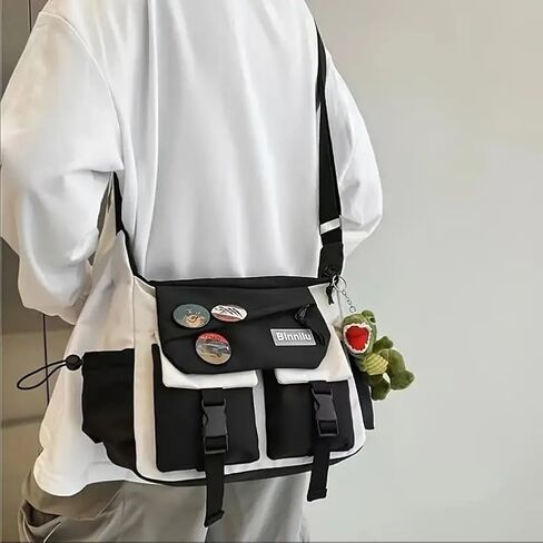 Casual Nylon Crossbody Bag Large Capacity Messenger Bag Shoulder Bag Aesthetic Tote Bag in Saudi Arabia