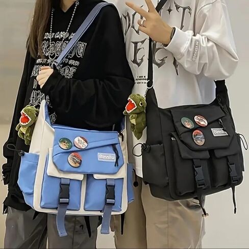 Casual Nylon Crossbody Bag Large Capacity Messenger Bag Shoulder Bag Aesthetic Tote Bag in Saudi Arabia