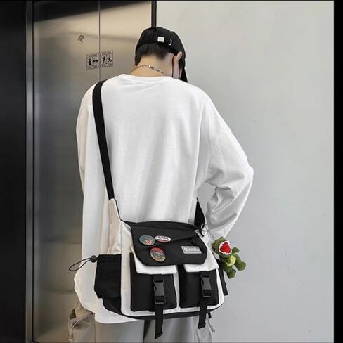 Casual Nylon Crossbody Bag Large Capacity Messenger Bag Shoulder Bag Aesthetic Tote Bag in Saudi Arabia