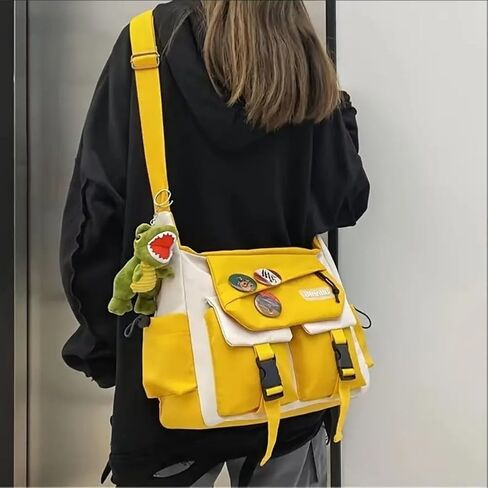 Casual Nylon Crossbody Bag Large Capacity Messenger Bag Shoulder Bag Aesthetic Tote Bag in Saudi Arabia