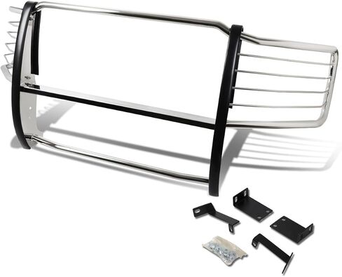Auto Dynasty متوافق مع Ford F250 / F350 / F450 / F550 Superduty Front Bumper Protector Brush Grille Guard (كروم) in Saudi Arabia