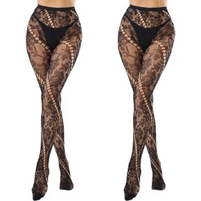 جوارب طويلة نسائية منقوشة بشبكة صيد السمك، جوارب طويلة على الطراز القوطي، عالية الخصر، جوارب طويلة سوداء اللون للنساء in Kuwait