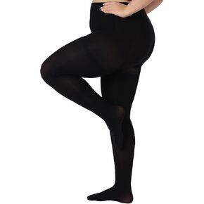 Plus Size Opaque Tights for Women 240D Soft Solid Color Footed High Waist Control Top Pantyhose in Saudi Arabia