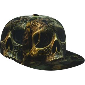 قبعة بيسبول قابلة للتعديل Snapback Fashion Dad Hats Trucker Hat، Green Cool Skull in Kuwait