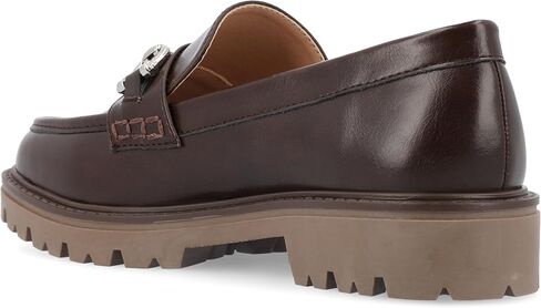 Journee Womens Jessamey Flat Loafer تفاصيل الأجزاء الصلبة 4 مم نظام مريح نعل داخلي من الجلد الصناعي in Kuwait