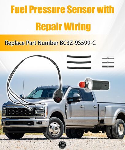 BC3Z-9S599-C Fuel Pressure Sensor with Repair Wiring Fits for 2011-2016 Ford F-250,F-350,F-450,F-550Super Duty Replaces BC3Z-9S599-C,BC3Q-9S599-BA,BC3Q-9S599-AB,BC3Q-9S599-AC,BC3Z-9S599B,BC3Z-9S599A in Saudi Arabia