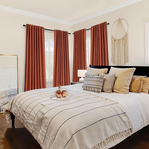 MIULEE 100% Blackout Curtains 90 inches Long Linen Curtains & Drapes for Bedroom Back Tab Living Room Darkening Full Black Out Window Curtain Panels Rod Pocket, Beige, 2 Panels Set in Saudi Arabia