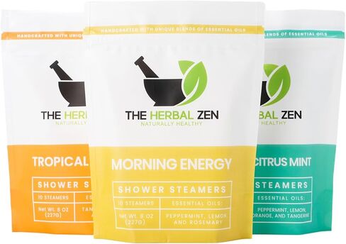 مجموعة أجهزة الاستحمام بالبخار السائبة مع الزيوت العطرية من شركة The Herbal Zen (3 عبوات تحتوي كل منها على 10 أقراص، مجموعة قيمة)، قنابل الاستحمام السائبة، هدية استرخاء للنساء والرجال، هدايا عيد الميلاد، حشو للجوارب in Kuwait