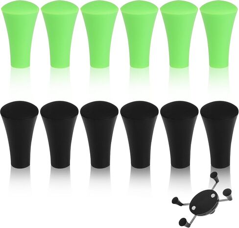 12 Pcs Rubber Cap Silicone Tips Replacement Parts Piece, Compatible with RAM Durable Motorcycle Accessory for Secure Device Grip on Bike and Automotive Mount Specially, 6 Black 6 Green in Kuwait