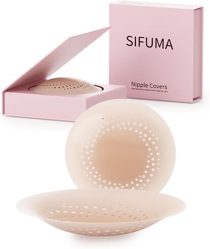 غطاء حلمة SIFUMA - فطائر حلمة سيليكون لاصقة - أغطية حلمات فطيرة قابلة لإعادة الاستخدام للنساء مع صندوق سفر in Kuwait