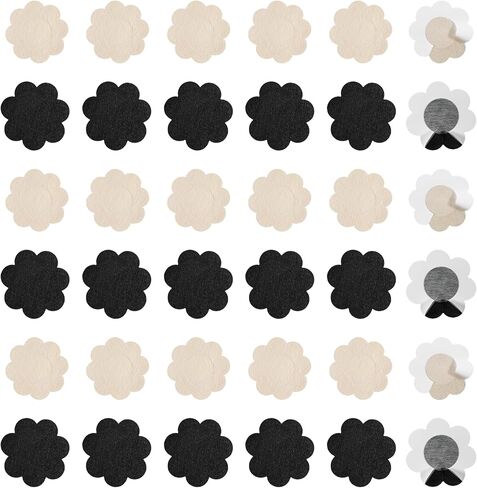 100 Pcs Disposable Nipple Covers, Invisible Pasties Breast Covers Petals No Show Self-Adhesive Bra for Women Black in Kuwait