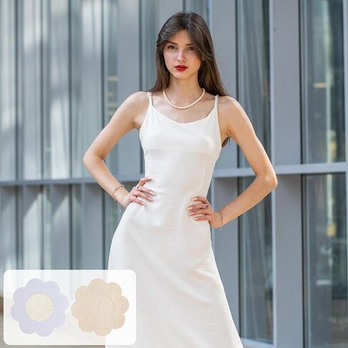 100 Pcs Disposable Nipple Covers, Invisible Pasties Breast Covers Petals No Show Self-Adhesive Bra for Women Black in Kuwait