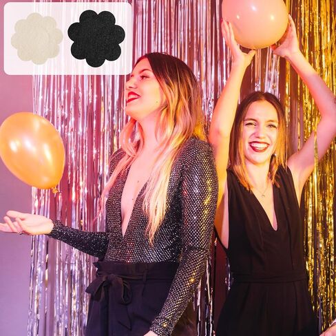 100 Pcs Disposable Nipple Covers, Invisible Pasties Breast Covers Petals No Show Self-Adhesive Bra for Women Black in Kuwait