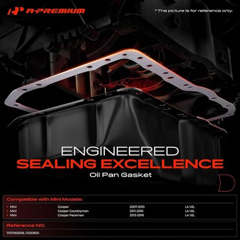 مجموعة حشية وعاء زيت المحرك A-Premium L4 1.6L، متوافقة مع Mini Cooper 2007-2015، Cooper Countryman 2011-2016، Cooper Paceman 2013-2016 in Saudi Arabia