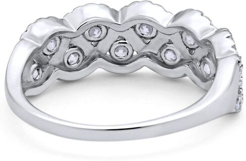 Blue Apple Co. 7mm Weave Crisscross Infinity Band Ring Round Simulated Cubic Zirconia 925 Sterling Silver in Saudi Arabia
