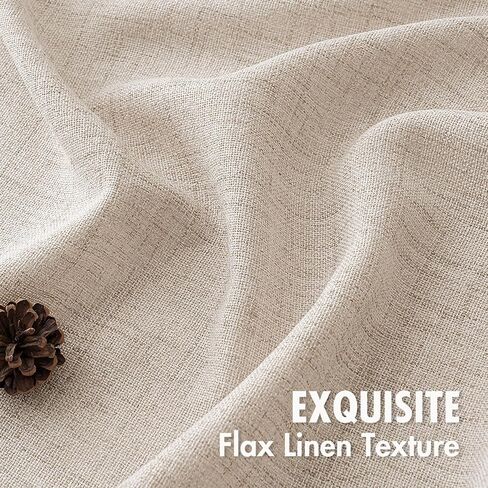 MIULEE Faux Linen Curtains 84 Inch Length 2 Panels Natural Semi Sheer Curtain with Back Tab Rod Pocket, Light Filtering Window Privacy Burlap Drapes for Living Room Bedroom 42W x 84L Linen in Saudi Arabia