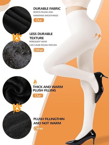DORALLURE Opaque Fleece Lined Tights Women, Winter Warm thermal Leggings Pantyhose in Kuwait