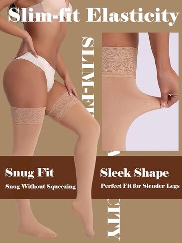 Fleece Lined Thigh High Stockings, Stay Up Opaque Winter Thermal Tights for Women Multiple Colors in Saudi Arabia
