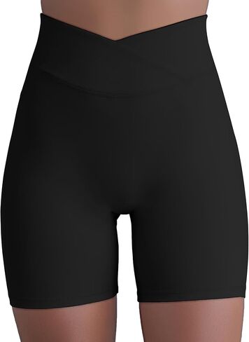 Sunzel Hidden Butt Lifting Scrunch Biker Shorts for Women High Waist Crossover Yoga Gym Workout Shorts with Tummy Control in Saudi Arabia