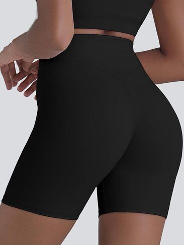Sunzel Hidden Butt Lifting Scrunch Biker Shorts for Women High Waist Crossover Yoga Gym Workout Shorts with Tummy Control in Saudi Arabia