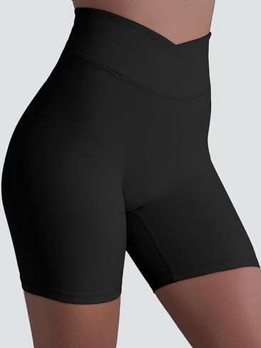 Sunzel Hidden Butt Lifting Scrunch Biker Shorts for Women High Waist Crossover Yoga Gym Workout Shorts with Tummy Control in Saudi Arabia