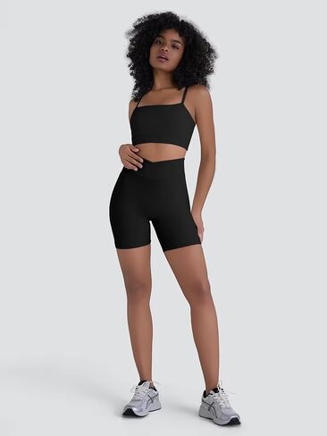 Sunzel Hidden Butt Lifting Scrunch Biker Shorts for Women High Waist Crossover Yoga Gym Workout Shorts with Tummy Control in Saudi Arabia